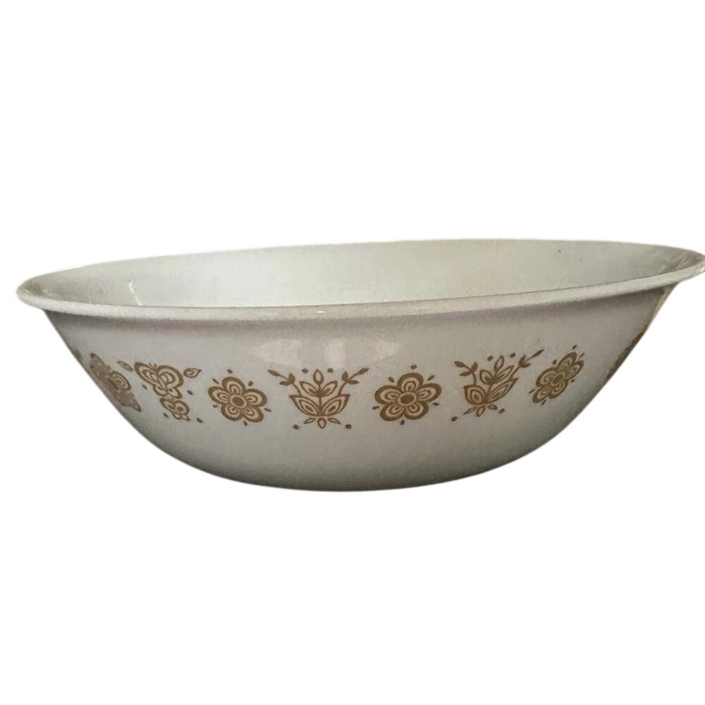 Vintage Corelle Large 1 Quart Butterfly Gold Serving Bowl New Old Stock
